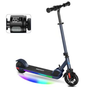 Caroma E Scooter Kinder von 8-12 Jahren, 150W Motor, 16 km/h, E Roller Kinder, Einstellbare Geschwindigkeit & Höhe, Bunte Lichter, LED Display, Faltbarer Elektroroller für Kinder