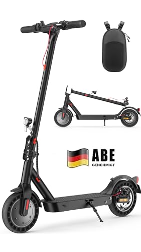 E Scooter mit Straßenzulassung, 10 Zoll, Max 40km Reichweite 20km/h, Komfortable Stoßdämpfung, Elektro Scooter bis 120kg, APP-Verbindung, LED-Display, Duales Bremssystem Elektroroller für Erwachsene