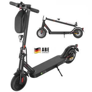 E Scooter mit Straßenzulassung, ABE Elektroroller Belastung bis 120kg, 30 km Reichweite, LED, 20km/h, 350W Motor, 8,5 Zoll Wabenreifen,Duales Bremssystem E Roller für Erwachsene