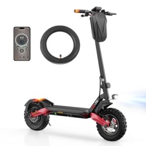 E Scooter mit Straßenzulassung, 80-100 KM Reichweite, 48V 15Ah, 10 Zoll Offroad Luftreifen, ABE Elektroroller mit Doppelter Stoßdämpfung, Faltbarer E Roller Offroad Belastung bis 150 KG, LED, App