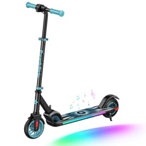 FanttikRide C9 Apex E Scooter Kinder von 120-160CM, Faltbarer elektroscooter,Höhenverstellbar E Roller für Kinds,Bluetooth-Musiklautsprecher, Bunte Regenbogenlichter, 8/12,8/16 kmph