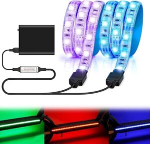 Elektro Scooter LED Streifen Lichter, 30LED RGB Lichtleiste mit Fernbedienung Faltbare Wasserdichtes LED Strip Light für Xiaomi M365/M365 pro für Skateboard Roller Party und Indoor Outdoor Dekoration