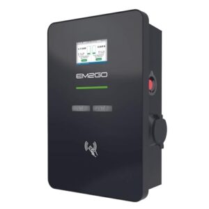 EM2GO Duo Power Wallbox 22kW, EV Charger Typ 2 Steckdose, Auto Ladestation 2X 22kW, Wall Box mit intelligenter Steuerung, Ladestation Elektroauto inkl. Ethernet und WLAN