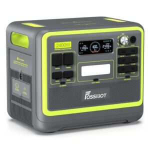 FOSSiBOT Tragbare Powerstation F2400, Solargenerator 2048Wh LiFePO4 Batterie-Backup mit 2400W 3X AC Ausgängen (4800W Peak) 230V, Power Station für Outdoor-Camping, Wohnmobil-Reisen, Hausgebrauch