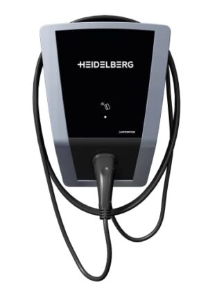 HEIDELBERG Wallbox 11 kW zur Abrechnung von Firmenfahrzeugen inkl. FI-Schutzschalter und 7,5 m Ladekabel. Intelligente Ladestation Connect.Business für Elektrofahrzeuge. Optional 5 Jahre Garantie.