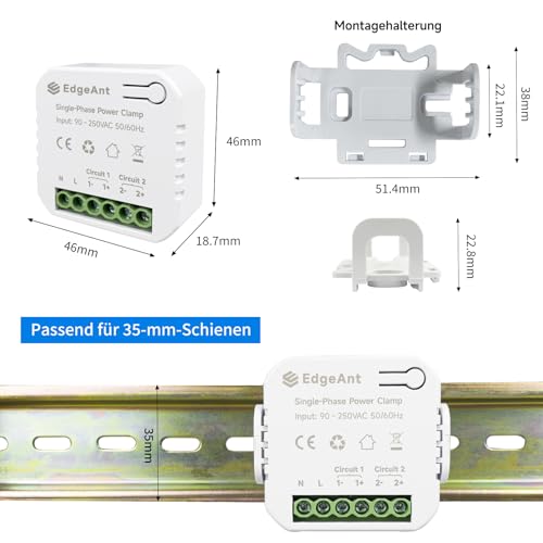 WLAN Energiemonitor mit Klemme & 2 Stromwandlern – Bild 2