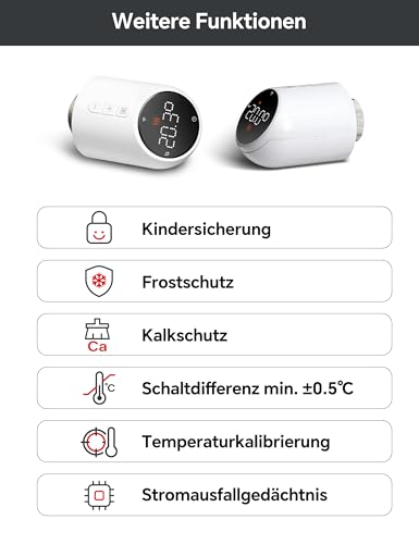 WLAN Heizkörperthermostat, Smart, Tuya/Alexa – Bild 4