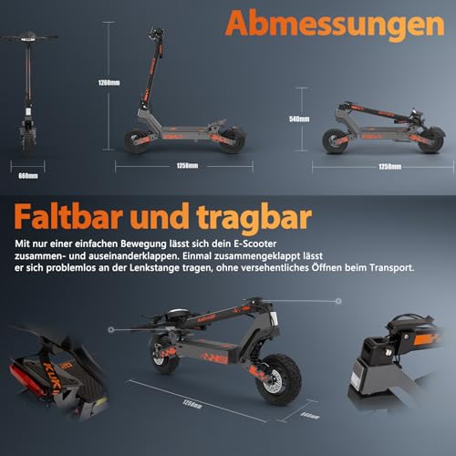 Kukirin G2 E-Scooter, 55km Reichweite, Offroad – Bild 2