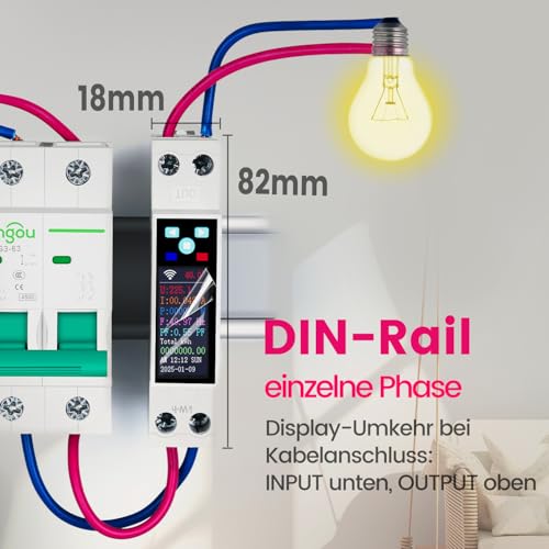 WLAN Energiezähler, 50A, 1-phasig, DIN – Bild 2