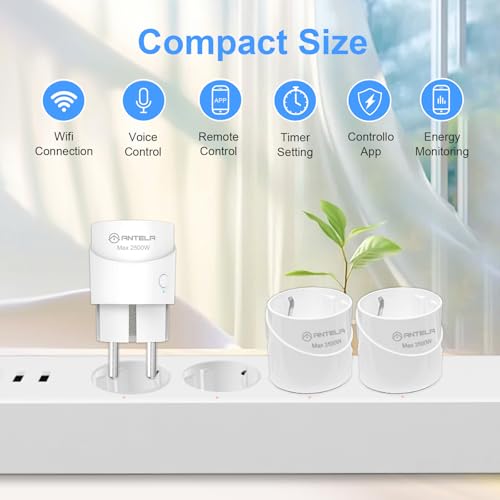 ANTELA WLAN Steckdose, Alexa & Google, 4er – Bild 2