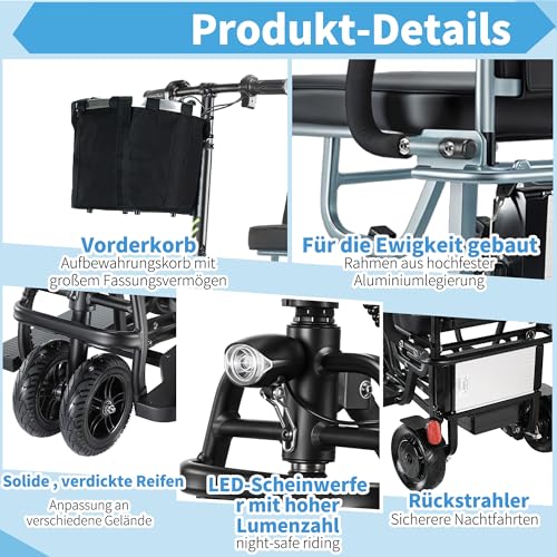 Freejoyer E-Mobil Klappbar Blau – Bild 4