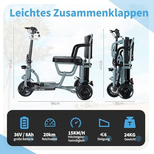 Freejoyer E-Mobil Klappbar Blau – Bild 8