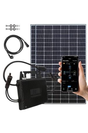AX Balkonkraftwerk 800W Komplettset für Steckdose – 2x 415W TW Solarmodule, WR-AX 800 Wechselrichter, WLAN, Hochwertige PV-Module, Smart Live APP