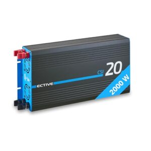ECTIVE - Wechselrichter 12V auf 230V CSI 20-2000W Reine Sinuswelle - Offgrid-Spannungswandler DC/AC Strom mit USB, Überlast- & Überhitzungsschutz, NSV & USV Funktion und Batterieladefunktion bis 20A