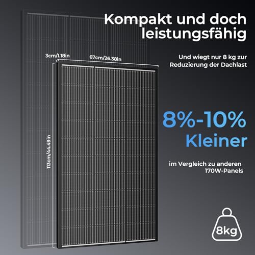 WERCHTAY 170W Solarpanel, Full Black – Bild 7
