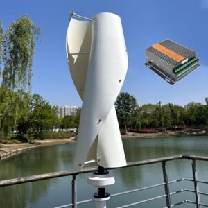 2000W Windkraftanlage Komplettset 24V 48V Hocheffiziente Kleinwindkraftanlage für Haus, Boot und Wohnmobil, Weiß 48V mit MPPT-Laderegler