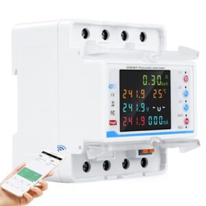 Stromzähler 3 phasen 100A 380V AC Drehstromzähler Smart meter wlan Zweirichtungszähler Mit Zeitsteuerung/Unterspannung/Überstrom/dreiphasige Unsymmetrie/Phasenverlust/Überstromverzögerungsschutz.