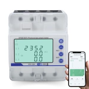 Jadeshay Tuya Smart Meter Stromzähler 3 Phasen 4 Draht 100A 380V AC Drehstromzähler WLAN Stromzähler Hutschiene mit Über-Unterspannungsschutz Bidirektionaler Zähler Intelligenter Wiedereinschaltschutz