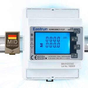 Stromzähler, 1/3 Phase Ethernet Modbus TCP – (Stromwandler erforderlich) gespeister DIN-Schienen-Smart-Meter, MID kalibriert