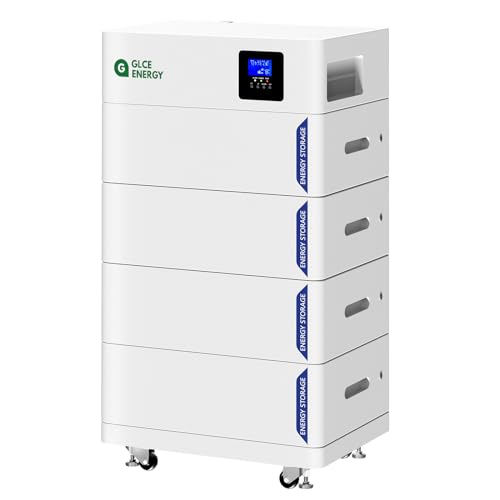 48V 400Ah Lifepo4 Batterie(4 Pack 48V 100Ah), GLCE Energy 20,48kWh All-in-One LiFePO4 Lithium, Mit Heim-Batterie-Wechselrichter für Solarspeichersystem/Wohnmobil/Energiespeichersystem für zu Hause