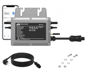 Micro Wechselrichter 800 W with 5 m AC Kabel,Solar Wechselrichter MPPT Micro Solar Power Supply,Plug and Play Home Einfache Installation WiFi Überwachung with App IP67 Wasserdicht