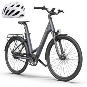 A Dece Oasis ADO e Bike 28 Zoll, E-Bike Air 28 Elektrofahrrad,345,00 Wh Akku, ebike Damen/Herren,1 Gang,Momenten-Sensor, Riemenantrieb,ADO Smart APP,3,5-Zoll-IPS-Display (Gray)