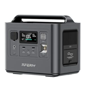 AFERIY 800W Tragbare Powerstation, 512Wh LiFePO4 Batterie, 1 Stunde Schnellladung, AC 230V, UPS, 3500+Ladezyklen, Solar Generator für Outdoor Camping/RV/Home Backup, 7 Jahre Garantie