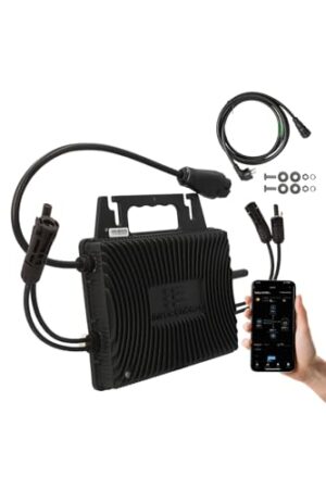 AX Wechselrichter IS-080 800W Für Balkonkraftwerk - Komplett Steckdose, Mikrowechselrichter Mit Bluetooth & WLAN, IP67, Einfache Installation, Hohe Effizienz Für Solaranlagen