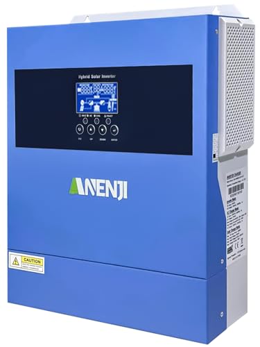 Aninerel 4200W Solar Hybrid Wechselrichter 24Vdc zu 230Vac Reiner Sinus Wechselrichter mit 100A MPPT Solarladeregler, Max PV-Eingangsspannung 500V, für 24V Lithium Batterien,Integrierte WLAN-Version