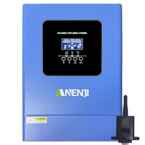 Aninerel 6200W Solar Hybrid Wechselrichter Single-Phase und Three-Phase 48VDC zu 230VAC Reiner Sinus Wechselrichter bis zu 12 Geräte parallel,Kann Strom in Das Netz Einspeisen,mit WiFi-Modul