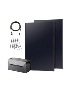 Anker SOLIX Balkonkraftwerk mit Speicher (910W | 1600Wh), Solarbank 2 Plus 2 MPPT für bis zu 2 Solarpanels, 1600Wh Speicher für Balkonkraftwerk, 2X 455W Topcon Solarpanel, Halterungen, 9,6kWh