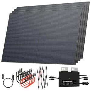 Solarway® Balkonkraftwerk 2000W / 800W komplett Steckdose - neuester 800W Wechselrichter - Solaranlage Komplettset - 500W bifaziale Solarmodule & Envertech & Zubehör