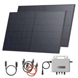 Solarway® 1000Wp / 800W Balkonkraftwerk komplett Steckdose - neuester EcoFlow Stream 800 Watt Wechselrichter - Solaranlage Komplettset - 500W bifaziale Black Solarmodule & EcoFlow & Zubehör