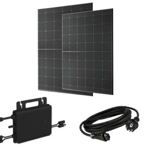 Balkonkraftwerk 920Watt mit HMS 800W Hoymiles Wechselrichter und Bifazial Glas-Glas 920W FullBlack Module