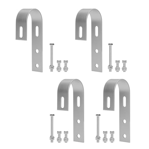 4 Stück Balkonkraftwerk Befestigung Haken,Solarpanel Halterung Haken Balkon inkl,Universal PV Modul Halterung für Solarmodule Balkongelände,Wohnmobile,Flachdach(304 Edelstahl)