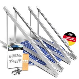 Drei Eichen - 4x Balkonkraftwerk Halterung.118cm stabiles 3mm Aluminiumprofil mit hochwertigen Edelstahl Schrauben. Solarmodul Halterung. Befestigung Solarmodul. PV-Module Halterung Solarmodul 0% MwSt