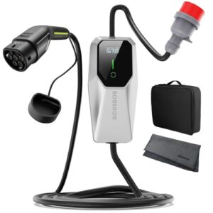 Ladekabel CEE 16A, 11KW 380V, EV Ladegerät Typ 2, Tragbare EV Ladestation mit 3-Phasig, Mobile Wallbox 5m Ladekabel, Einstellbarer Strom und Einstellung Startzeit,für Elektrofahrzeuge