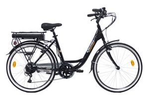 Denver Discovery E4000 E-Bike, City Bike mit 26 Zoll Rädern, Shimano 6-Gang-Schaltung für Damen, Schwarz