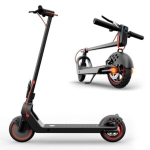 300W E-Scooter für Erwachsene, 10.4Ah Akku mit 25km Reichweite & Max 20km/h, 8,5 Zoll Wabenreifen + Doppelsystembremsen, LED Licht/Blinker/APP-Steuerung, Breite Pedale – Ideal für Pendeln/Stadtverkehr