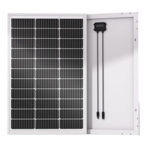 ECO-WORTHY 100W Solarpanel Monokristallines, 12V Solarmodul mit Aluminiumrahmen, Geeignet für 12V Batterien Boot, Wohnmobile, Gartenhäuse, Haus