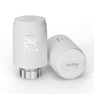 ECOBAY Smartes Heizkörperthermostat 2er-Pack, Zigbee TRV Erweiterung, kabelloses Heizungsthermostat, Tuya APP- und Sprachsteuerung (Alexa, Google Assistant), Energiesparen