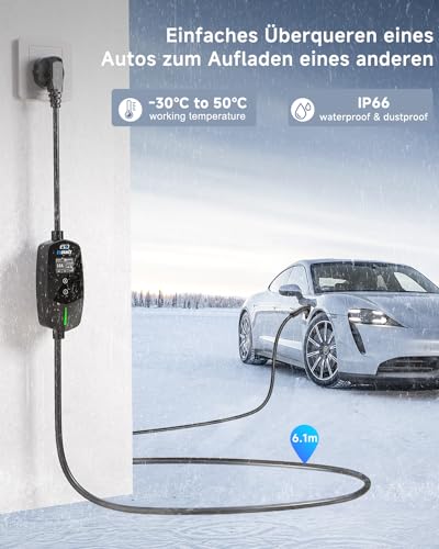 EVDANCE Typ 2 Ladekabel Schuko 3.6kW, 6.1m – Bild 2