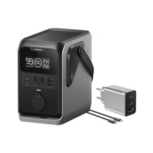 ECOFLOW TRAIL 300 DC Tragbare Powerstation, 288 Wh Ultraleichte LFP-Batterie, 300 W Solargenerator, Schnellladung, 5 Ausgänge, Sturzsicher, Solar/Kfz-Eingang, 0 dB für Camping, Reisen, Notfälle