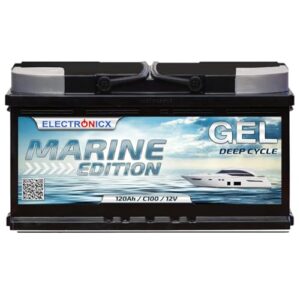 Electronicx GEL Marine Versorgungsbatterie 12V 120Ah / 120 Ah 12 Volt – Deep Cycle Batterie wartungsfrei & versiegelt – 353×175×190 mm – Boot Yacht Segelboot Solar Wohnmobil Freizeit Stromspeicher GEL