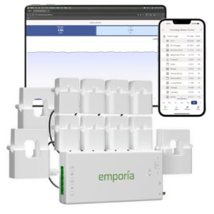 Emporia Vue 3 3-Phasen Smart Home Energy Monitor – Gerät zur Haus- und Gebäudeautomatisierung mit Echtzeit-Stromverbrauchsanzeige, Energiezähler, Solar- und Net-Metering mit 8 Stromkreissensoren