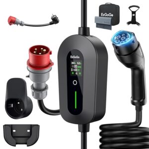 EzGoGo Mobile Wallbox 11kW Ladegerät Typ 2 (3-phasig) mit 7m Ladekabel CEE 16A auf Typ 2 inkl. Alltags-Adapter-Set | EV Ladestation [6/8/10/13/16A] | Hochwertiger IP65 Schutz | Für EVs & PHEVs