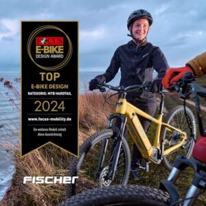 FISCHER E-Mountainbike MONTIS 8.0i, Elektrofahrrad für Damen und Herren, RH 46 cm, Mittelmotor 90 Nm, 36 V Akku, Gelb