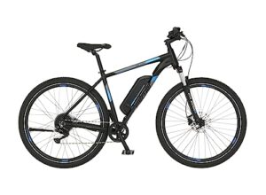 FISCHER E-Mountainbike MONTIS EM 1724, Elektrofahrrad für Damen und Herren, RH 51 cm, Heckmotor 45 Nm, 48 V Akku, Schwarz