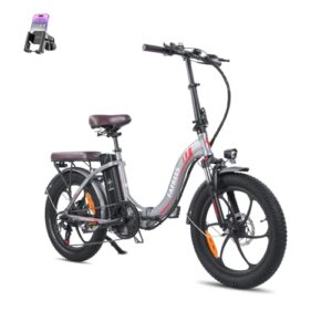 Fafrees F20 PRO E-Bike Klapprad Elektrofahrrad 20 Zoll Fatbike, 250W Motor 36V 18AH Akku, 20 * 3,0 Zoll Mountainbike Elektrofahrrad 40 Nm (Handyhalter, grau)