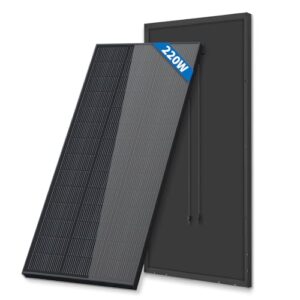 Monokristallines Solarmodul Firefly Energy 220W, PV-Modul, schwarz, für Wohnwagen, Boote, Anhänger, Wohnwagen, Balkonsolaranlagen, Off-Grid-Systeme.